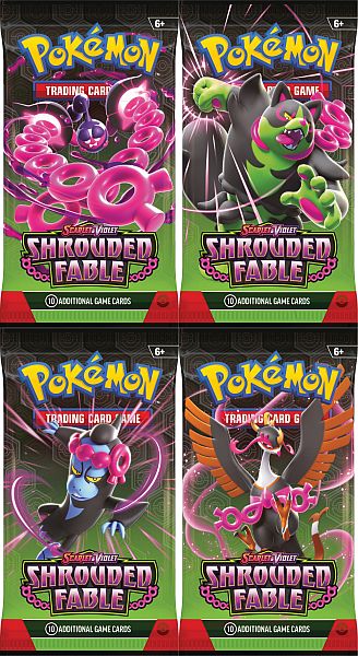 Pokemon Booster Pakke - SV06.5 - Scarlet & Violet: Shrouded Fable Booster Pack Artwork Set - 4 Packs!