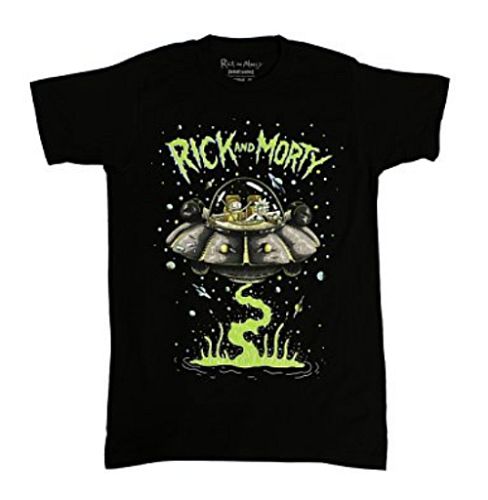 T-Shirt - Rick & Morty: Spaceship Dumping - Black XXXL