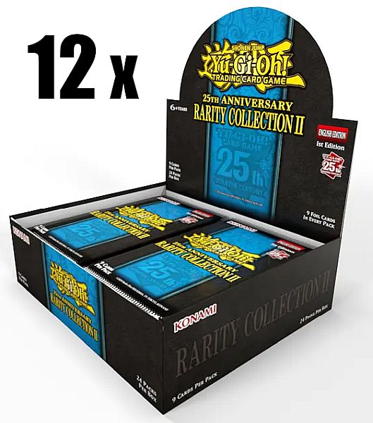Yu-Gi-Oh! Booster Pakke 25th Anniversary Rarity Collection II Booster Case med 12 Displays - 288 Pakker! *Fri Fragt*