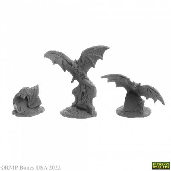 Reaper Bones USA Dungeon Dwellers: Giant Bats (3) - Plastic Miniatures