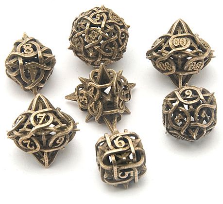 Dice - Terningesæt - 7 terninger - Metal Thorn Dice - Awesome Dice