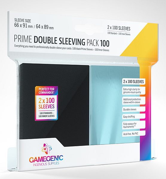 Gamegenic - Prime Sleeves: Double Sleeving Pack (2x100 Kortlommer)