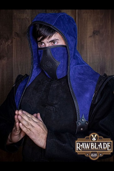 Akku Splitleather Hood - Blue - Rawblade - Live Rollespil