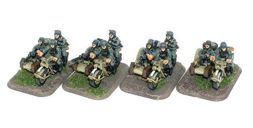 WWII Germans - BMW & sidecar (x4) (Blister)