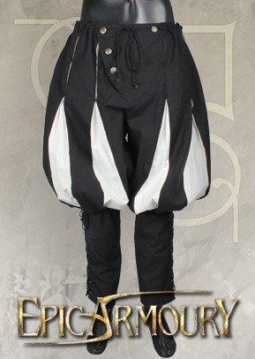 Landsknecht Pants – Epic Armoury – Epic Black/Off White - Large – Live Rollespil