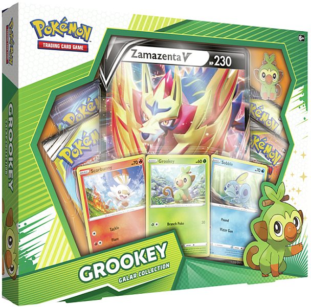 Pokemon Box: Galar Collection: Grookey + Oversize Zamazenta V (4 Boosters)