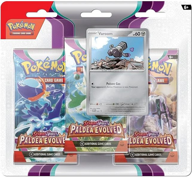 Brug Pokemon SV02 Paldea Evolved 3-Pack Blister: Varoom til en forbedret oplevelse