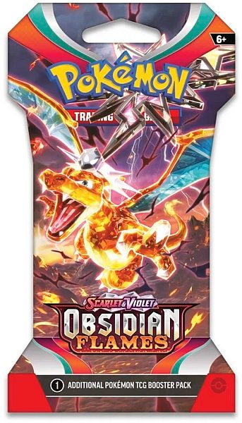 Pokemon Booster Pakke - SV03 - Scarlet & Violet: Obsidian Flames Sleeved Booster Pack ("Cardboard / Pap Blister")