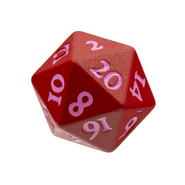 Dice - 2 x 20 sidede (D20) Terninger - Heavy Metal: Vivid Red - Ultra Pro #15939