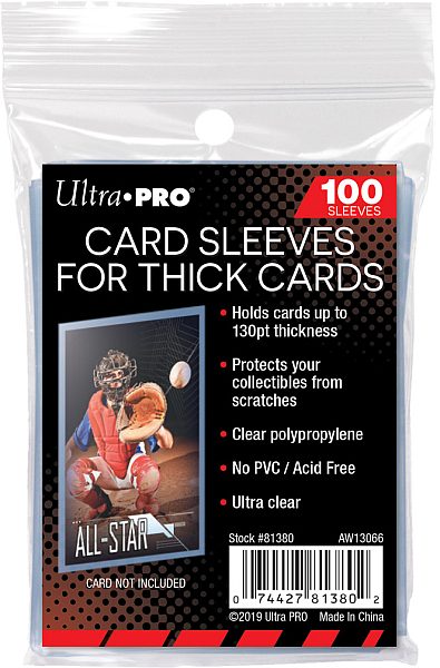100 lommer - Ultra Pro Thick Soft Sleeves/Penny Sleeves (130PT) (Bløde lommer, god til opbevaring i mapper!) (Clear/Transparent/Gennemsigtig) - Sleeves #81380